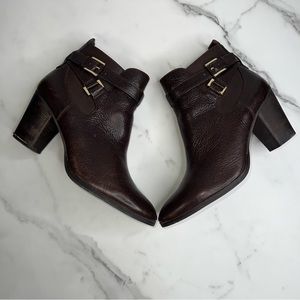 LOUISE ET CIE Lo-Vianne Brown Leather Ankle Booties Size 11M